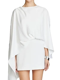 Laure Cape Satin Draped Minidress