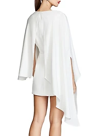 Laure Cape Satin Draped Minidress