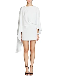 Laure Cape Satin Draped Minidress