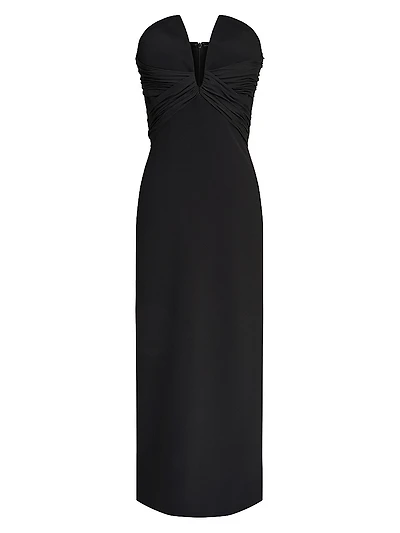 Marguerite Crepe Strapless Midi-Dress