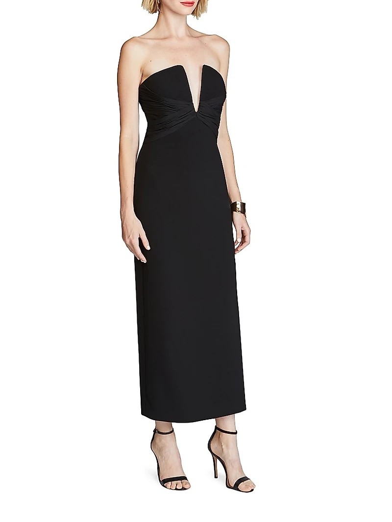 Marguerite Crepe Strapless Midi-Dress
