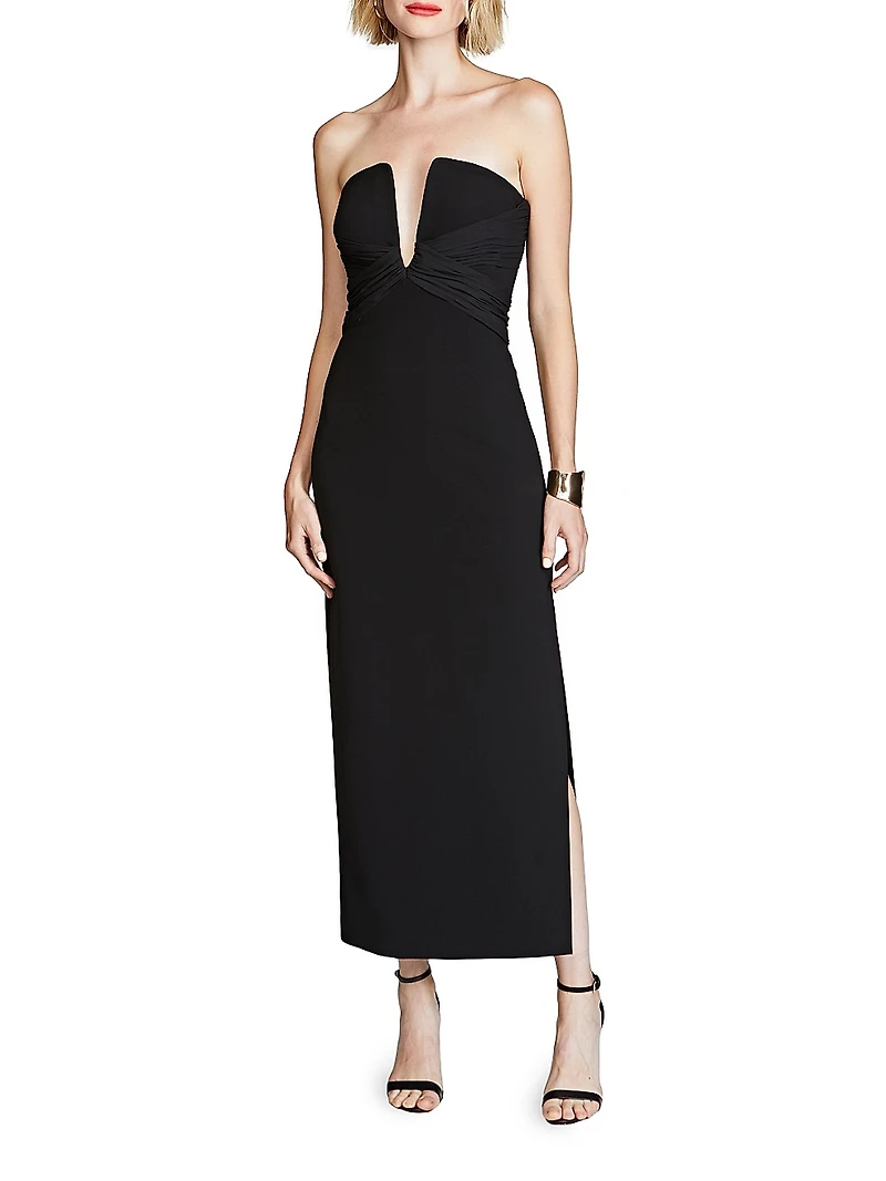 Marguerite Crepe Strapless Midi-Dress