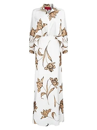 Marcelle Floral Satin A-Line Gown