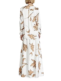 Marcelle Floral Satin A-Line Gown