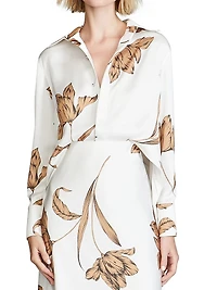 Marcelle Floral Satin A-Line Gown