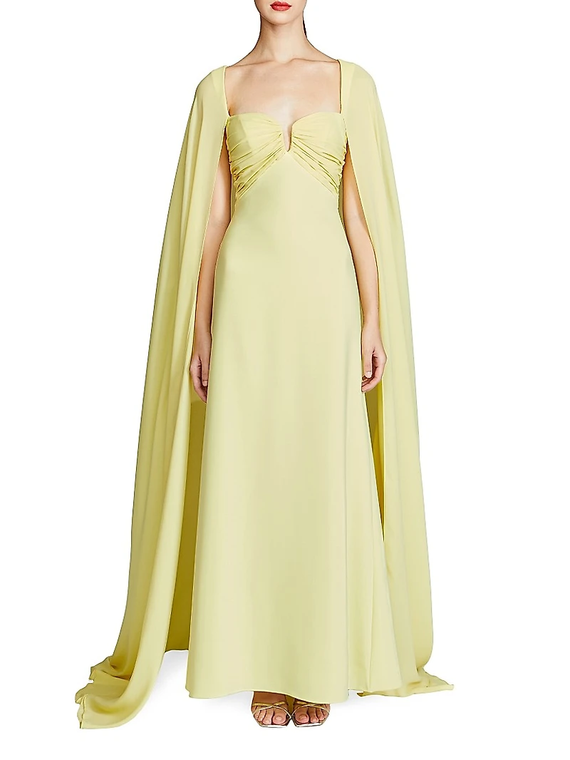 Alma Cape Crepe & Georgette Gown