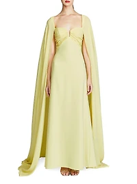 Alma Cape Crepe & Georgette Gown