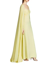 Alma Cape Crepe & Georgette Gown