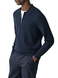 Compact-Knit Quarter-Zip Polo