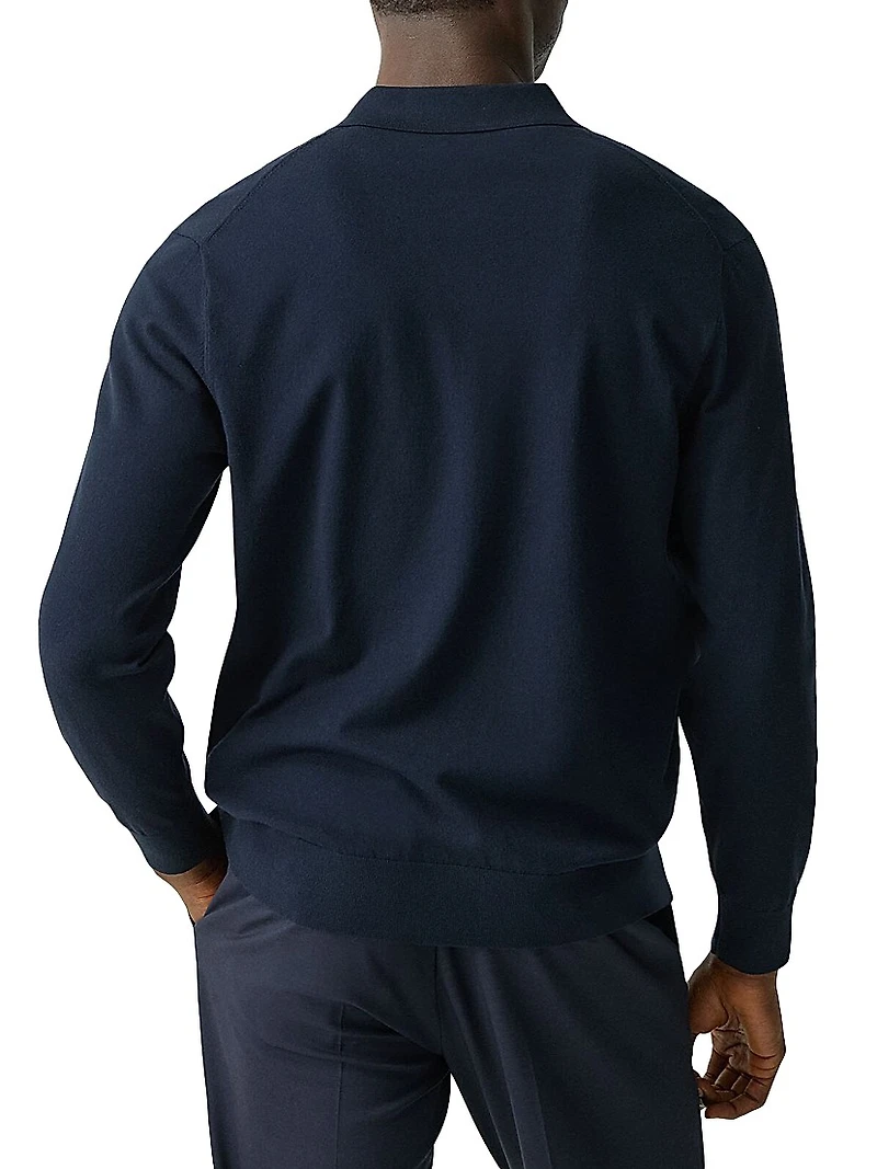 Compact-Knit Quarter-Zip Polo