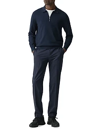 Compact-Knit Quarter-Zip Polo