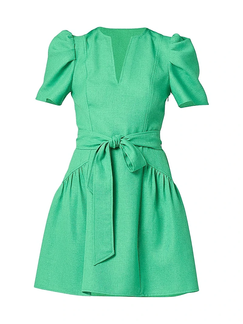 Kenlie Tie-Waist Short-Sleeve Minidress