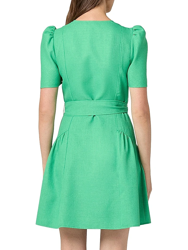Kenlie Tie-Waist Short-Sleeve Minidress