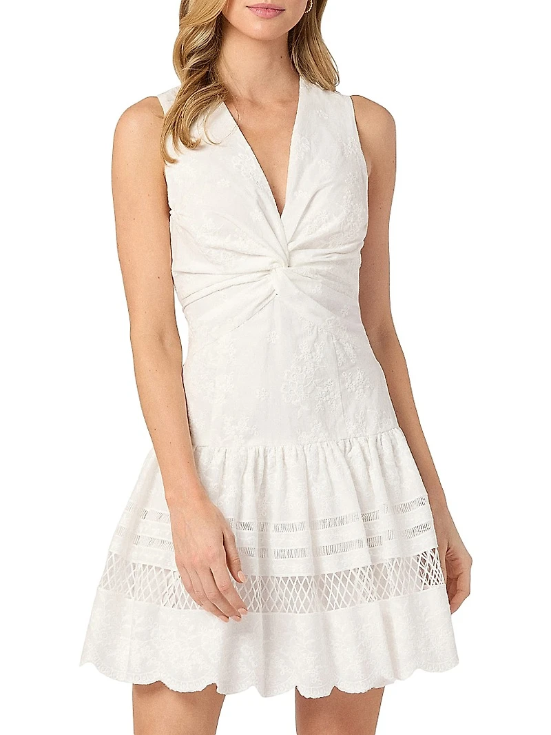 Genivieve Eyelet A-Line Minidress