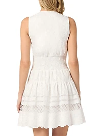 Genivieve Eyelet A-Line Minidress