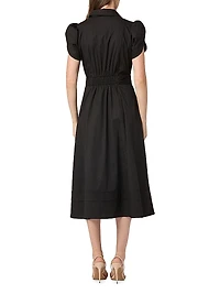 Adaya Poplin Midi-Shirtdress