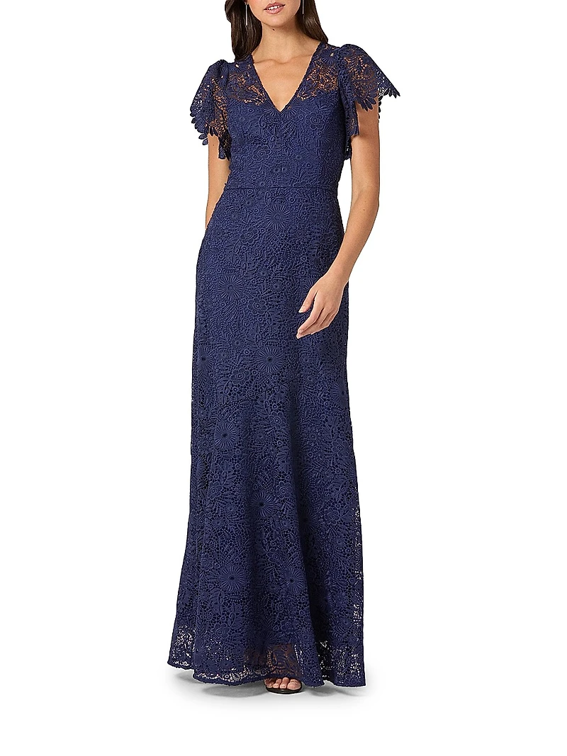 Manuela Lace V-Neck Maxi Dress