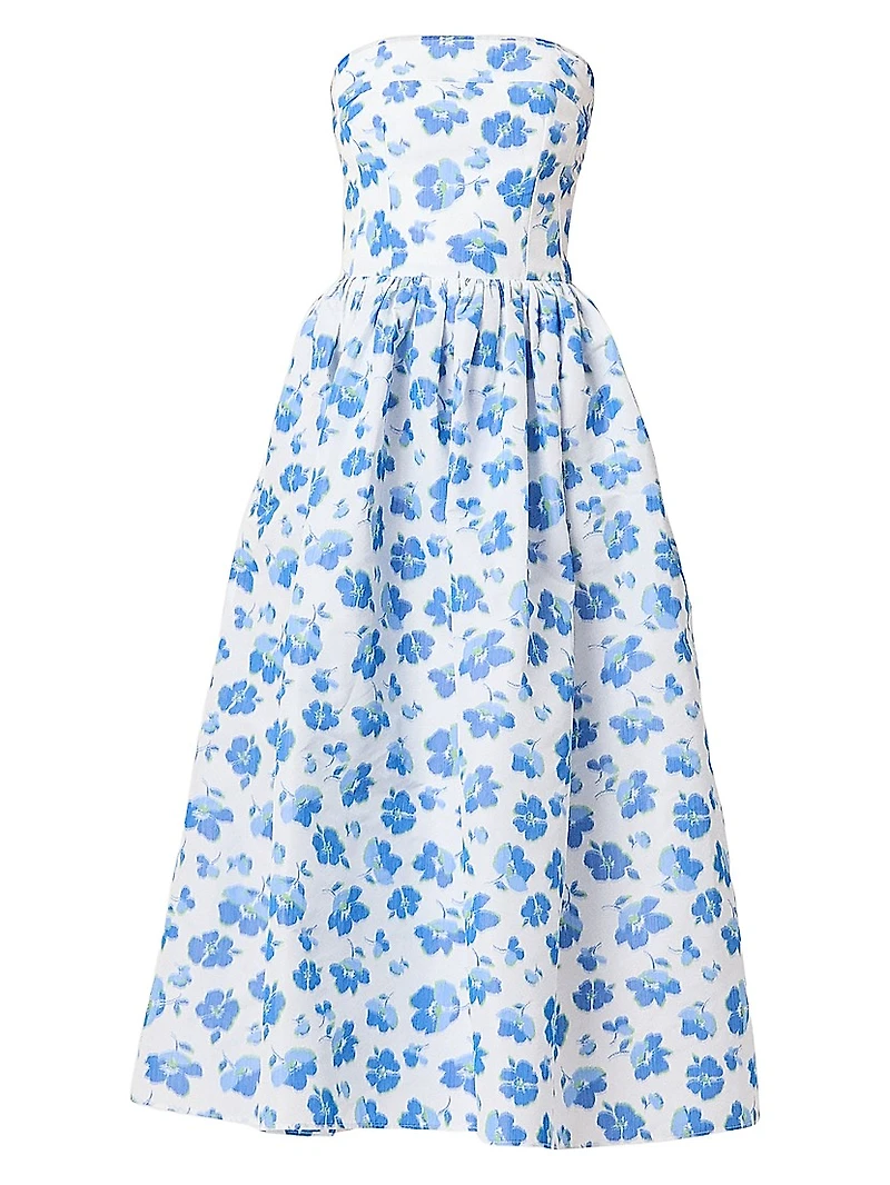 Ophelia Taffeta Strapless A-Line Midi-Dress