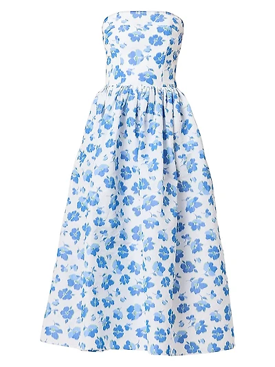 Ophelia Taffeta Strapless A-Line Midi-Dress