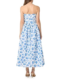 Ophelia Taffeta Strapless A-Line Midi-Dress