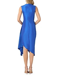 Colony Gathered Taffeta Sleeveless Cocktail Dress