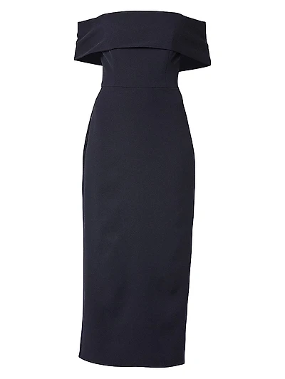 Avril Stretch Crepe Off-The-Shoulder Cocktail Dress
