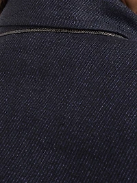 Linen Cover Cropped Pea Coat with Monili