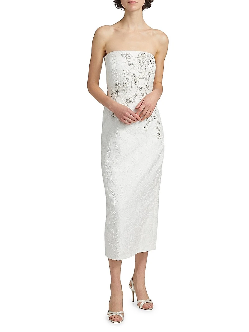 Sadie Embellished Lace Strapless Cocktail Dress