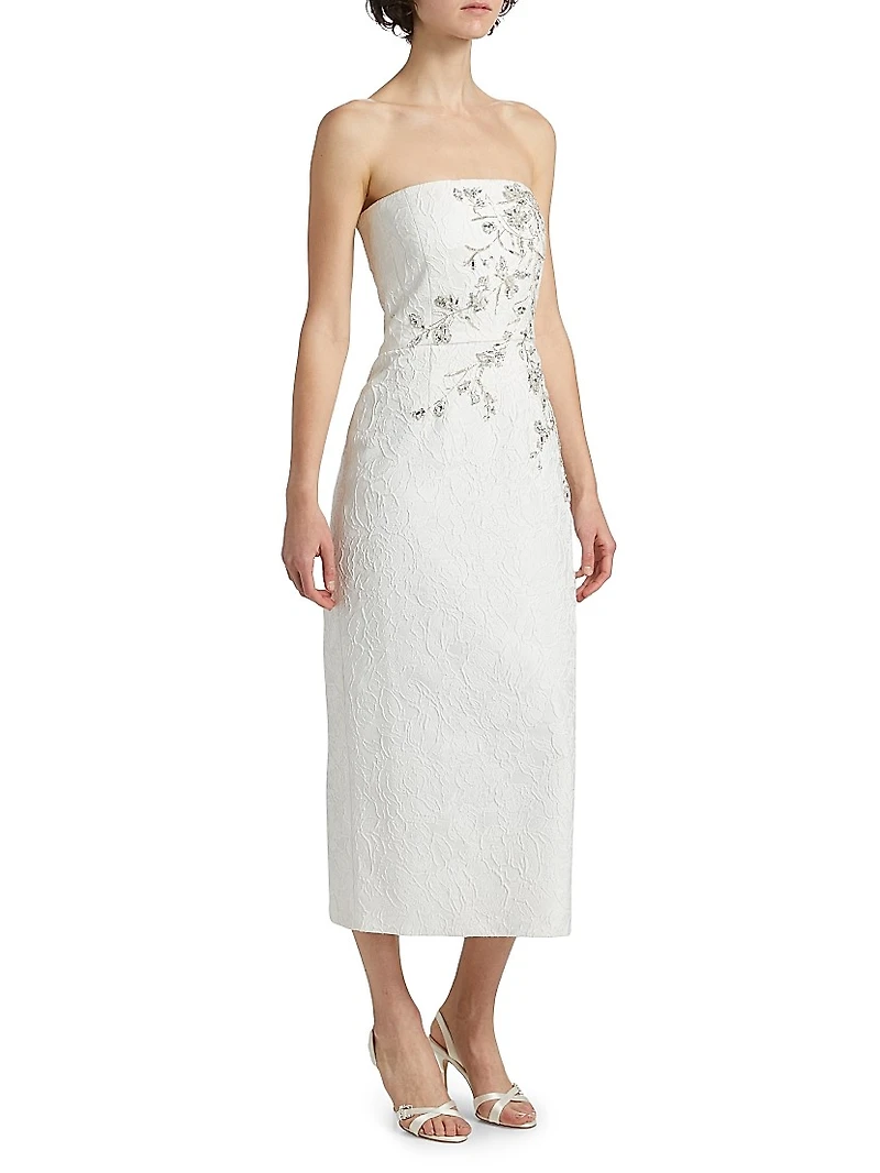 Sadie Embellished Lace Strapless Cocktail Dress