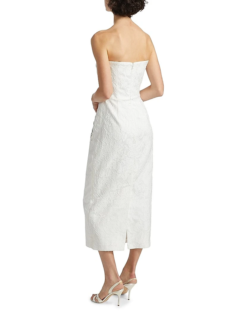 Sadie Embellished Lace Strapless Cocktail Dress