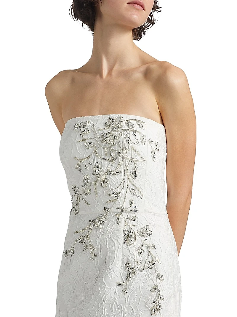 Sadie Embellished Lace Strapless Cocktail Dress