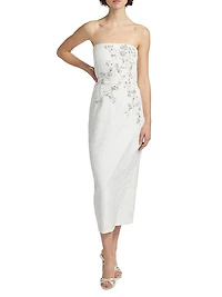 Sadie Embellished Lace Strapless Cocktail Dress