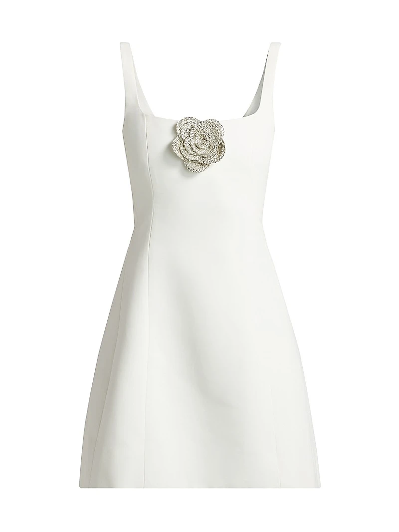 Claire Flower Appliqué Minidress