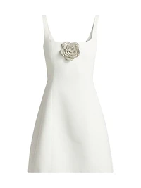 Claire Flower Appliqué Minidress