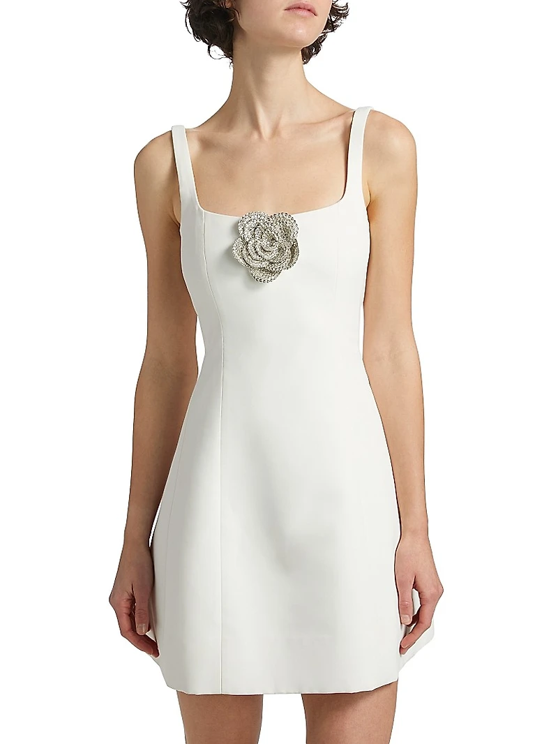 Claire Flower Appliqué Minidress