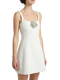 Claire Flower Appliqué Minidress