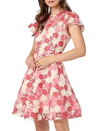 Everlie Floral Lace Fit & Flare Minidress