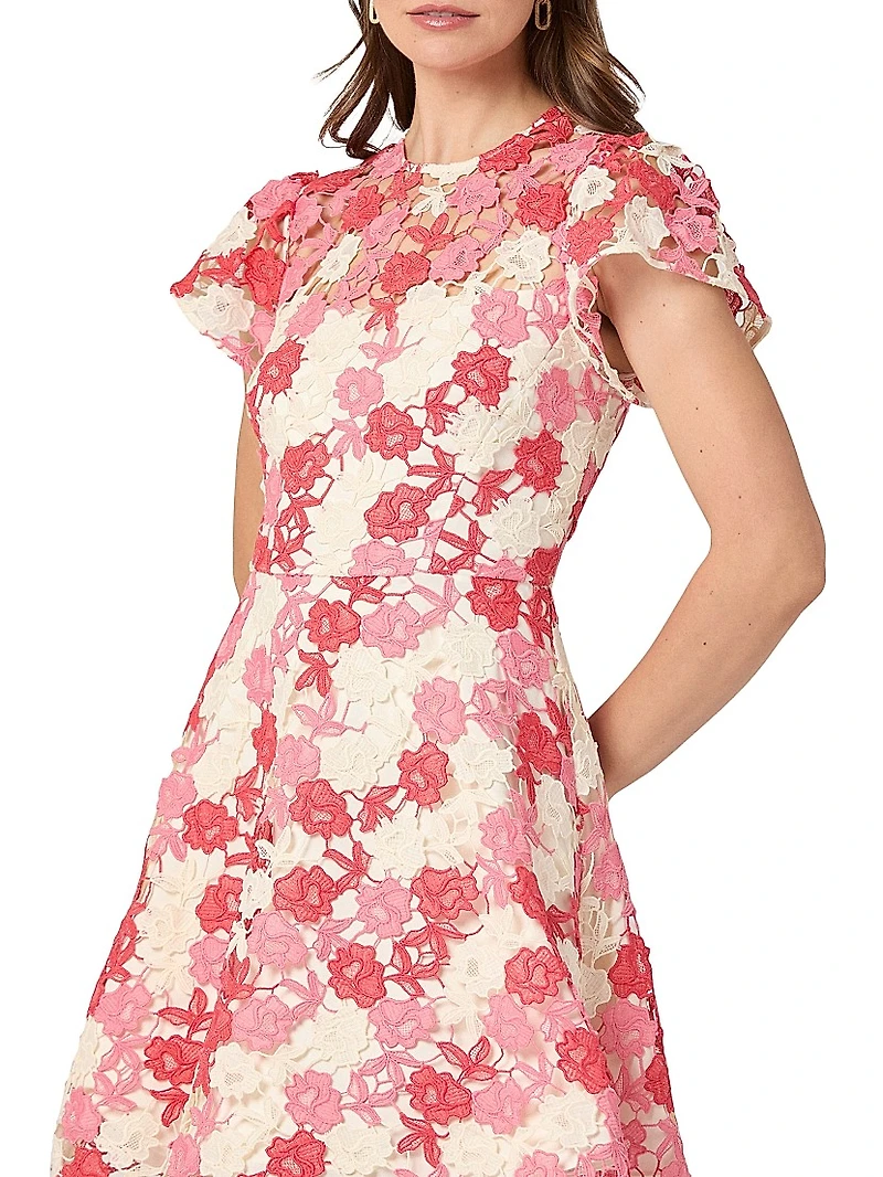 Everlie Floral Lace Fit & Flare Minidress