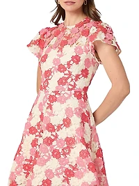 Everlie Floral Lace Fit & Flare Minidress