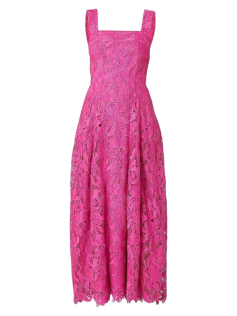 Vina Floral Lace Midi-Dress
