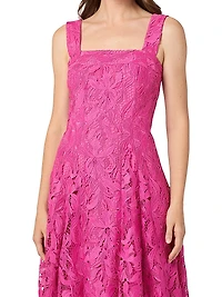Vina Floral Lace Midi-Dress