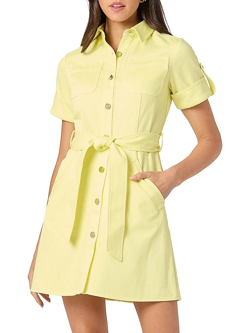 Corie Denim Tie-Waist Minidress