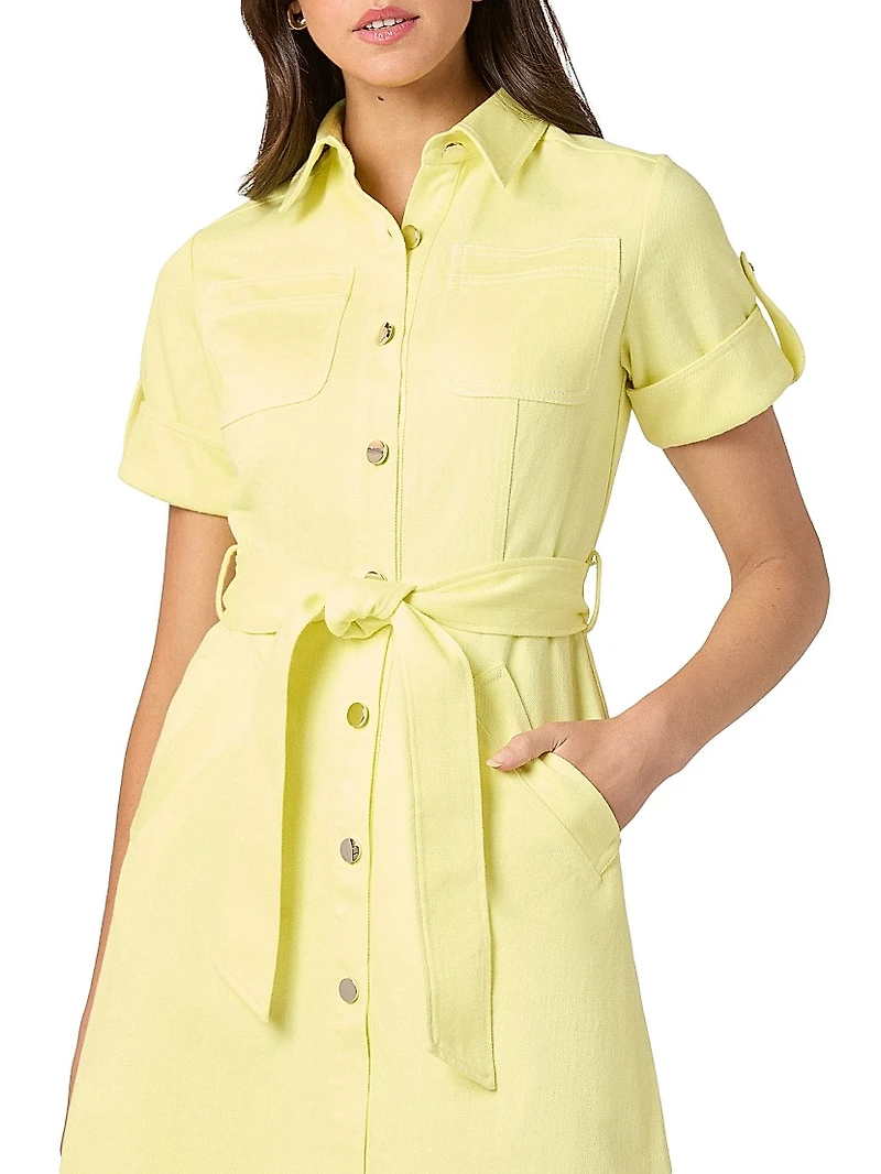 Corie Denim Tie-Waist Minidress