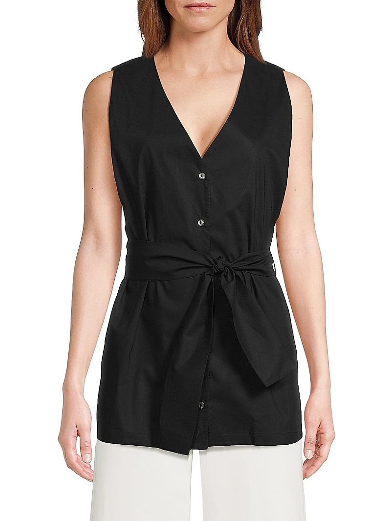Reya Belted Sleeveless Top
