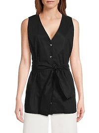 Reya Belted Sleeveless Top