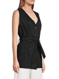 Reya Belted Sleeveless Top