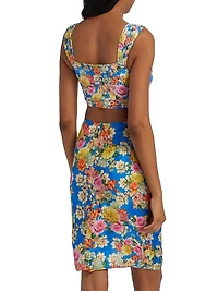 Pauline Ruched Floral Crop Bikini Top