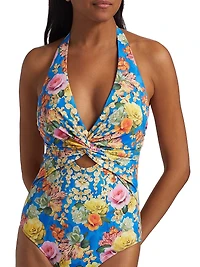 Pauline Twist Halterneck One-Piece Swimsuit