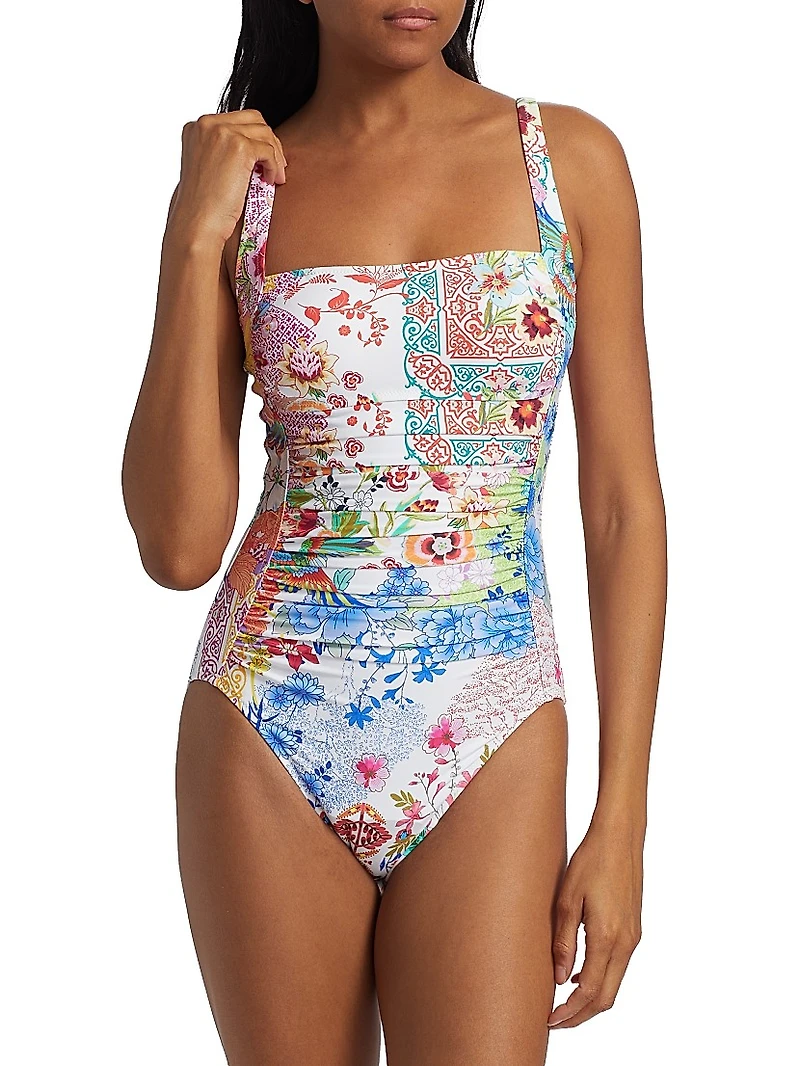 Paula Floral Ruched One-Piece Swimsuit