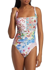 Paula Floral Ruched One-Piece Swimsuit
